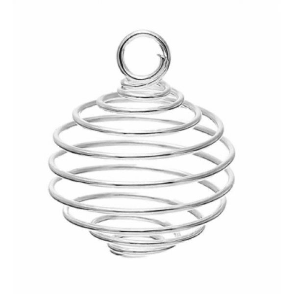 Spiral Cage 2.5cm Silver Plated